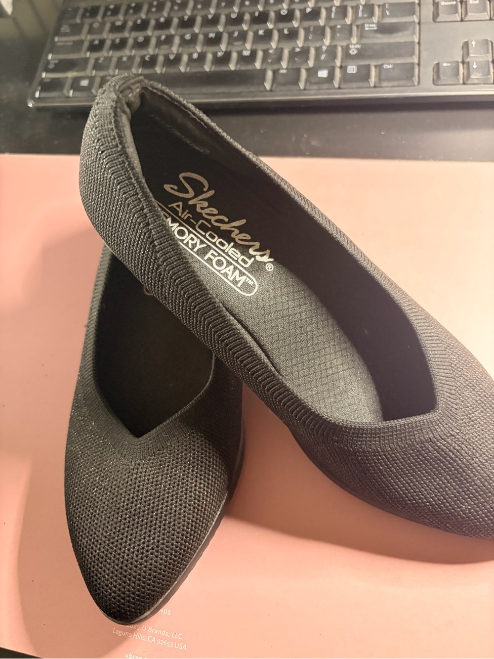 Skechers Women's Black Slip-On Memory Foam Flats